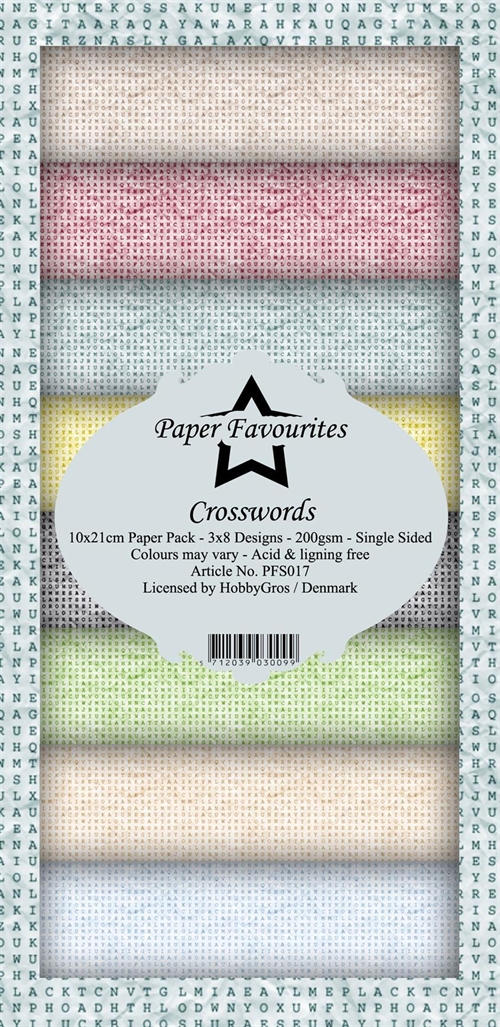 Paper Favourites slim card Crosswood 10x21cm 3x8 design 200g